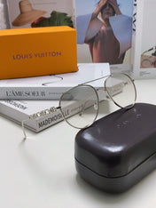 CHAIN PILOT SUNGLASS 581379 IN SILVER METAL LIGHT GREY SMOKE LENSES