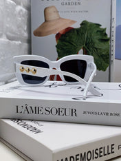 LOGO CAT EYE SUNGLASSES 513004 IN WHITE ACETATE