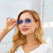CRYSTAL STUDDED C DE RECTANGULAR FRAME SUNGLASSES 533159 IN METAL