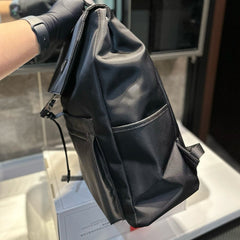 TRIANGLE LOGO BACKPACK 41 IN BLACK RE-NYLON FABRIC