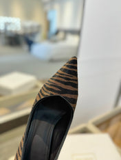 BALMAIN 25S HIGH HEELS 95MM IN BROWN AND BLACK ZEBRA PRINT CALFSKIN