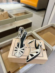 HIGH SANDALS 75 MM IN WHITE CALFSKIN