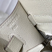 KELLY 28CM IN NATA EPSOM CALFSKIN SILVER HARDWARE
