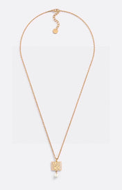 CD 26S MISS DIOR LOGO PEARL PENDANT NECKLACE IN GOLD METAL