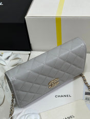 STRASS WOC ENTRUPY BAG 19 IN SPANISH GREY CALFSKIN GOLD HARDWARE