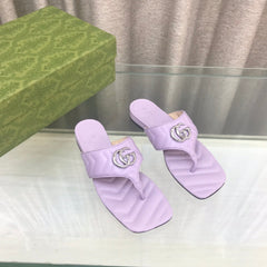 GG  marmont logo - embellished mattelasse leather sandal in purple