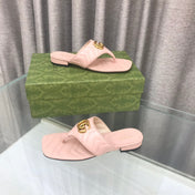 GG  marmont logo - embellished mattelasse leather sandal in pink
