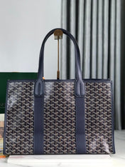 GOYA VILLETTE TOTE 45 IN NAVY BLUE GOYARDINE CANVAS