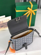 GRAND BLEU 16 IN GRAY GOYARDINE CANVAS AND LAMBSKIN