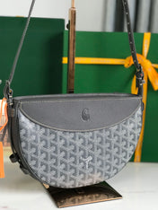 HIRONDELLE BAG 25 IN GRAY LAMBSKIN AND GOYARDINE CANVAS