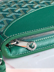 HIRONDELLE BAG 25 IN GREEN LAMBSKIN AND GOYARDINE CANVAS