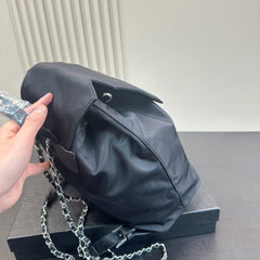 CLASP BACKPACK 31 IN BLACK RE-NYLON SILVER HARDWARE