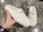 PRADA 26S SLIPPERS IN WHITE WOOL