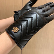 TOUCHSCREEN GLOVES IN BLACK LAMBSKIN AND FABRIC LINING 463861