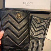 TOUCHSCREEN GLOVES IN BLACK LAMBSKIN AND FABRIC LINING 463861