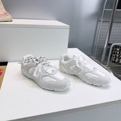 MIUMIU 26S NEW BALANCE SNEAKERS IN WHITE SUEDE & FABRIC