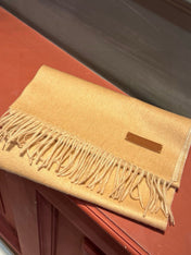 SCARF 180 CM IN MEDIUM BROWN CASHMERE 396482