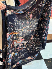 SCARF 200 CM IN BLACK MIX COLORFUL CASHMERE 413824