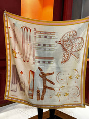HERMES 25S SCARF 140 IN SILK AND CASHMERE 735808