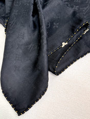 EVERMORE SCARF 140 CM IN BLACK SILK AND WOOL 393156