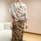 HERMES 25S SCARF 135 IN CASHMERE SILK 854592