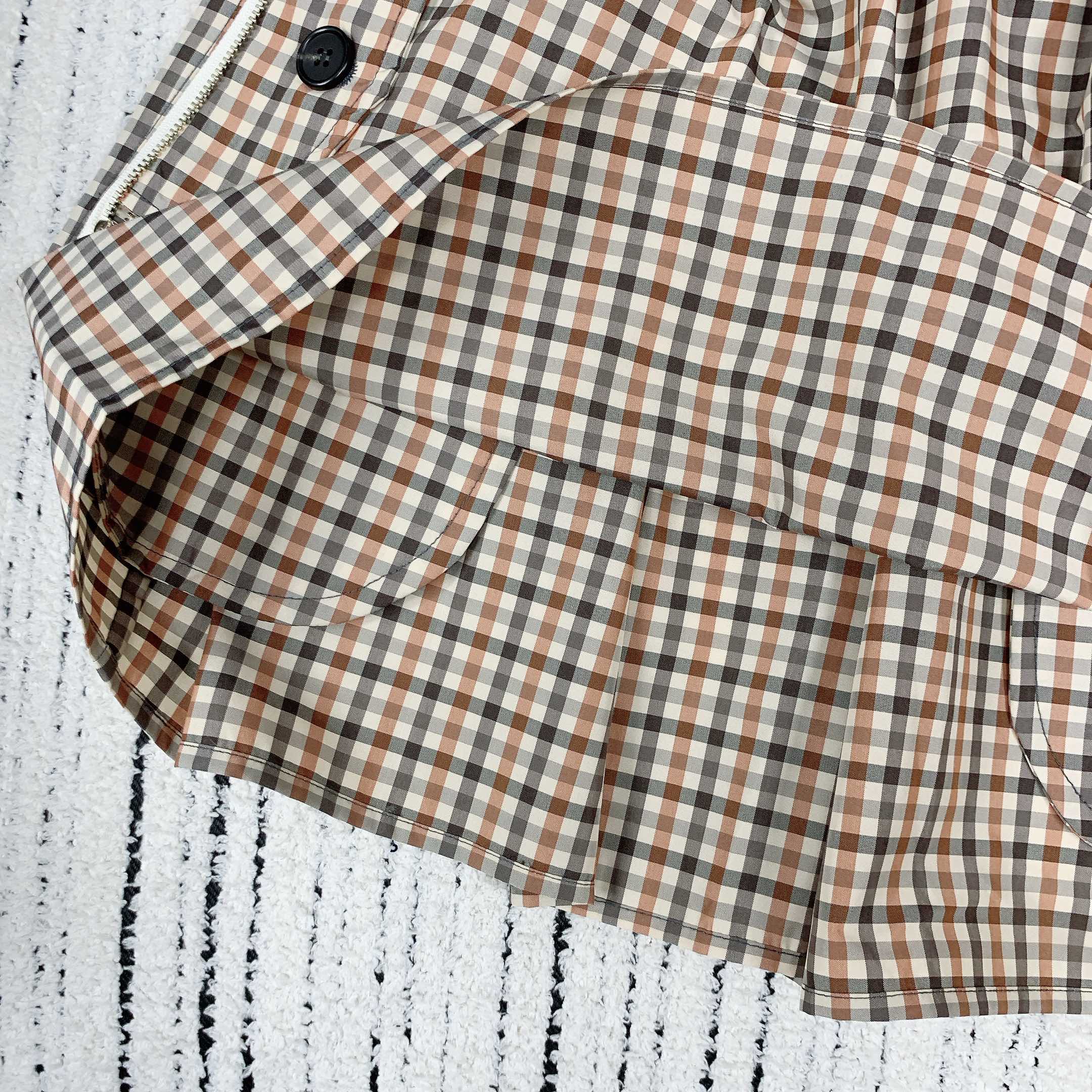 MIUMIU PLAID ELASTIC WAIST SKIRT 228067