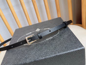 PRADA 25S BELT 10 MM IN BLACK CALFSKIN 598373