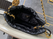 CHANEL BAG 25S 20 CM IN BLACK LAMBSKIN WITH GOLD HARDWARE