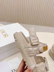DIOR BACK-STRAP SANDALS 25S IN LIGHT BEIGE CALFSKIN