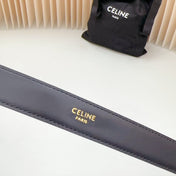 Medium Western Belt 25mm Black Calfskin Gold Loop Ghw