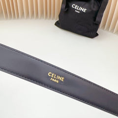 Medium Western Belt 25mm Black Calfskin Gold Loop Ghw