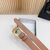 LARGE WESTERN 35 MM BELT BRONZE BROWN CALFSKIN GOLD HARDWARE
