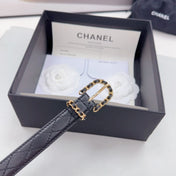 CC BELT 20 MM IN BLACK CALFSKIN GOLD HARDWARE