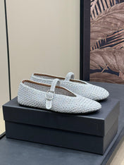 HANDWOVEN BALLET FLAT LIGHT BLUE