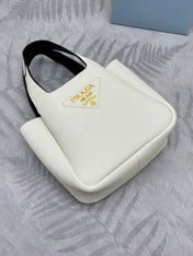 PRADA 25S TOTE MINI BAG 18 IN IVORY CALFSKIN GOLD HARDWARE