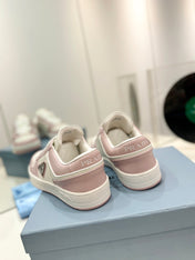 PRA DOWNTOWN PERFORATED SNEAKERS WHITE AND BLUSH CALFSKIN