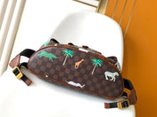LV 25S CHRISTOPHER BACKPACK 48 IN DARK BROWN CALFSKIN GOLD HARDWARE