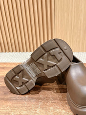 GRAFFITI THICK-SOLED CHEF SHOES IN BROWN RUBBER