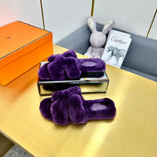 0RAN SHEARLING SANDALS PLUM PURPLE