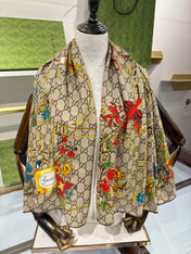 GUCCI 25S SCARF 140 IN CASHMERE 636341