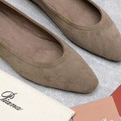 CLASSIC BALLET SHOES IN HEAVY BROWN SUEDUE