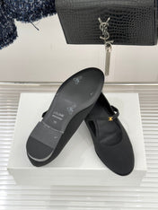 CELINE 26S MARY JANE SHOES IN BLACK FABRIC