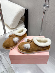 MM SHEARLING SHOES IN BROWN AND WHITE SUEDE