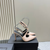 SL CROSS-STRAP SLINGBACK PINK NUDE SATIN