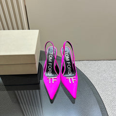 ANGELINA 10 CM SLINGBACK IN BRIGHT PINK CALFSKIN