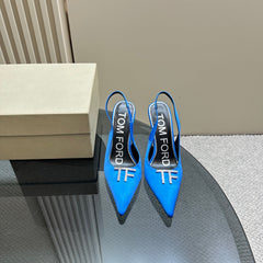 ANGELINA 10 CM SLINGBACK IN COBALT BLUE CALFSKIN