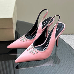 ANGELINA 10 CM SLINGBACK IN ROSE PINK CALFSKIN