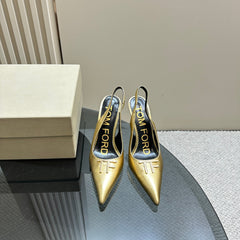 ANGELINA 10 CM SLINGBACK IN GOLD CALFSKIN