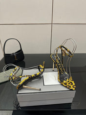 TOM FORD 26S HEELED SANDALS 100 MM IN LEOPARD PRINT CALFSKIN STYLE 3
