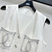 CHANEL SLEEVELESS BUTTONED BLAZER 274758